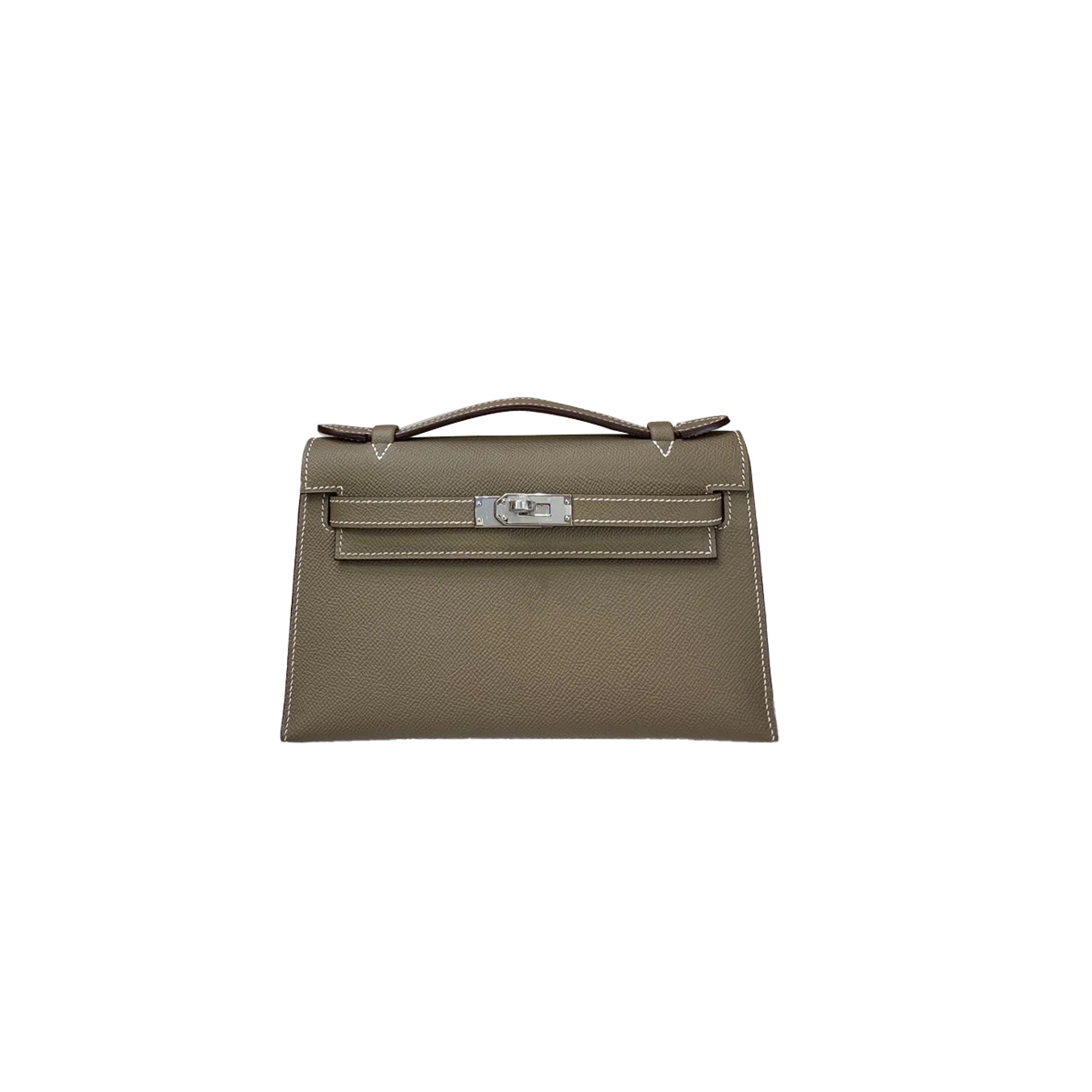 H**mes master mini kelly first generation epsom elephant gray gold buckle(22*14*7cm)